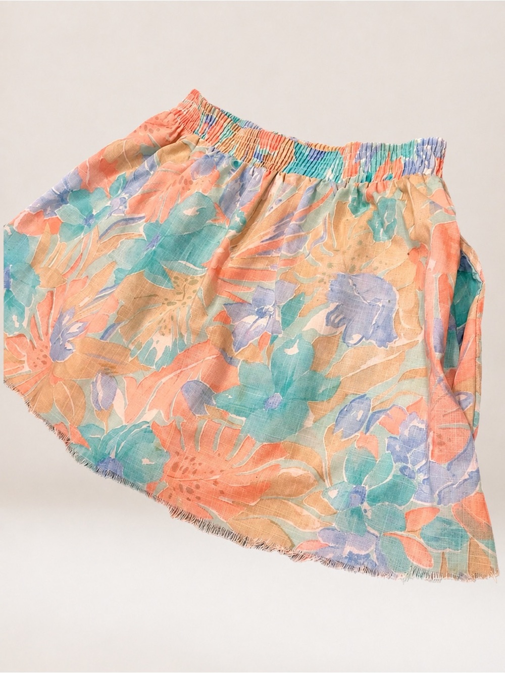 VTG Cut Off Convertible Floral Crop Baby Doll Tube Top / A-Line Flare Mini Skirt - Picture 10 of 16